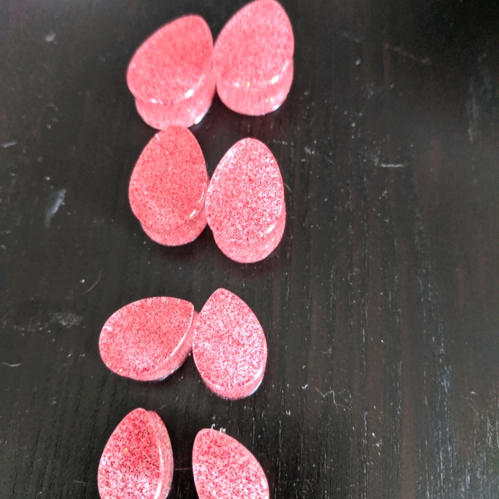 Gauges-Red Glitter